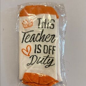 Orange and White Fun Teacher Socks